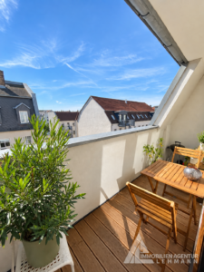 Balkon der Eigentumswohnung WE 08 in der Zweinaundorfer Straße 18 A, Leipzig